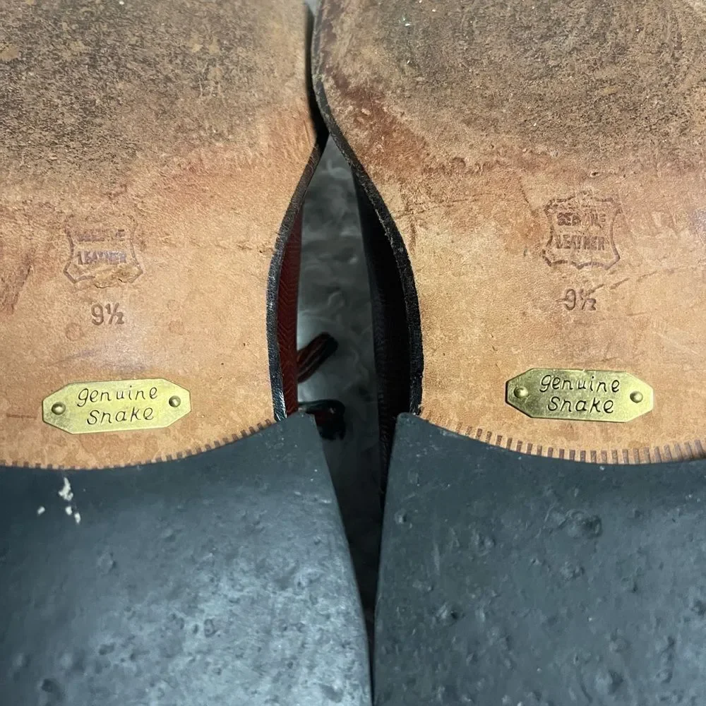 Stacey Adams Solomon Snake skinCognac /brown Oxfords Men’s shoes SZ9.5